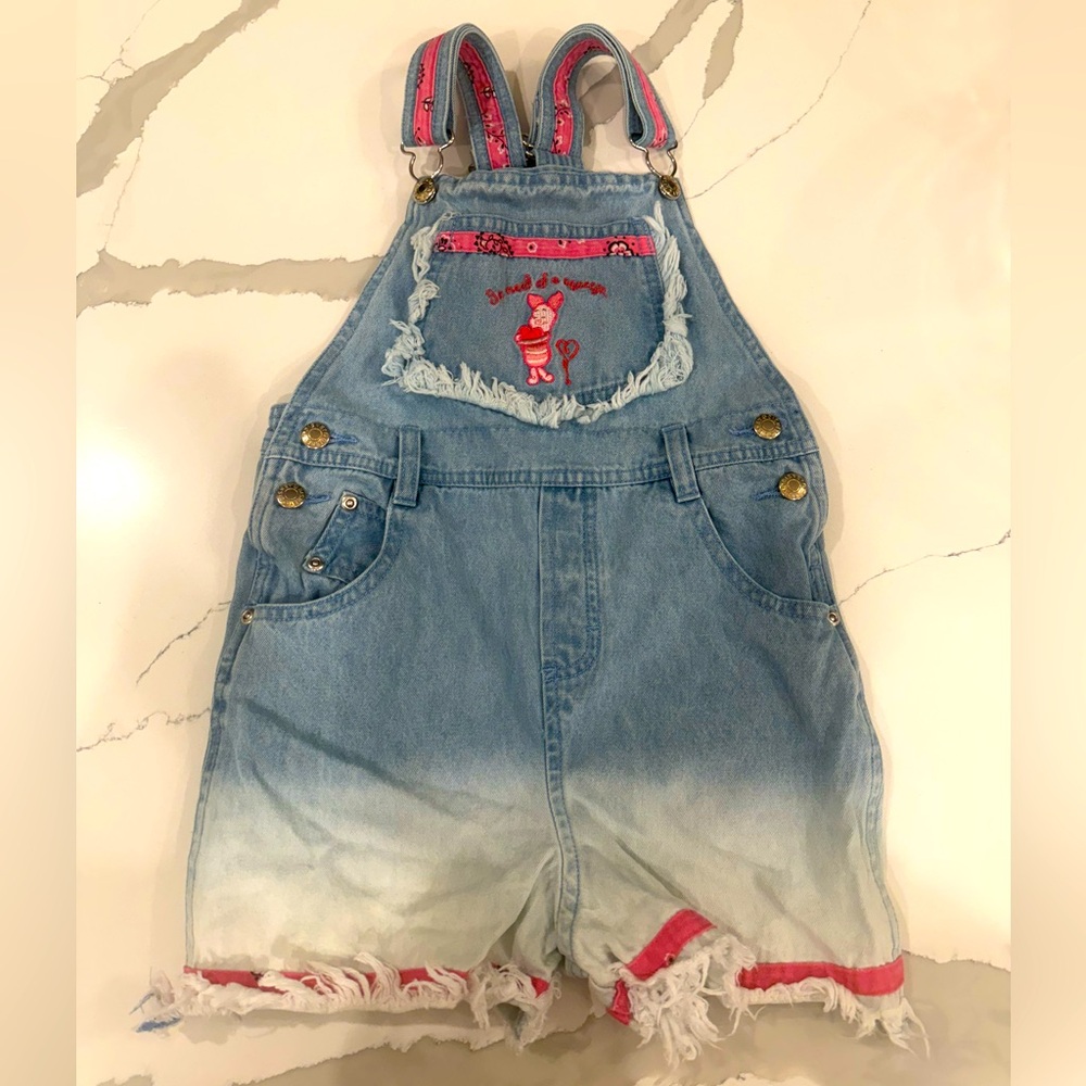 Disney Kids Piglet Denim Overalls - Size 6/6X - Winnie the Pooh Vintage Rare